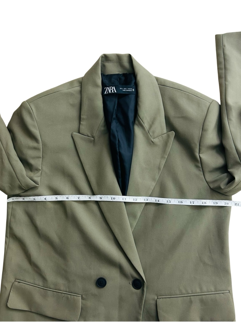 Zara Women’s Boxy Contemporary Minimalist Double Breasted Blazer Size L - Picture 7 of 10